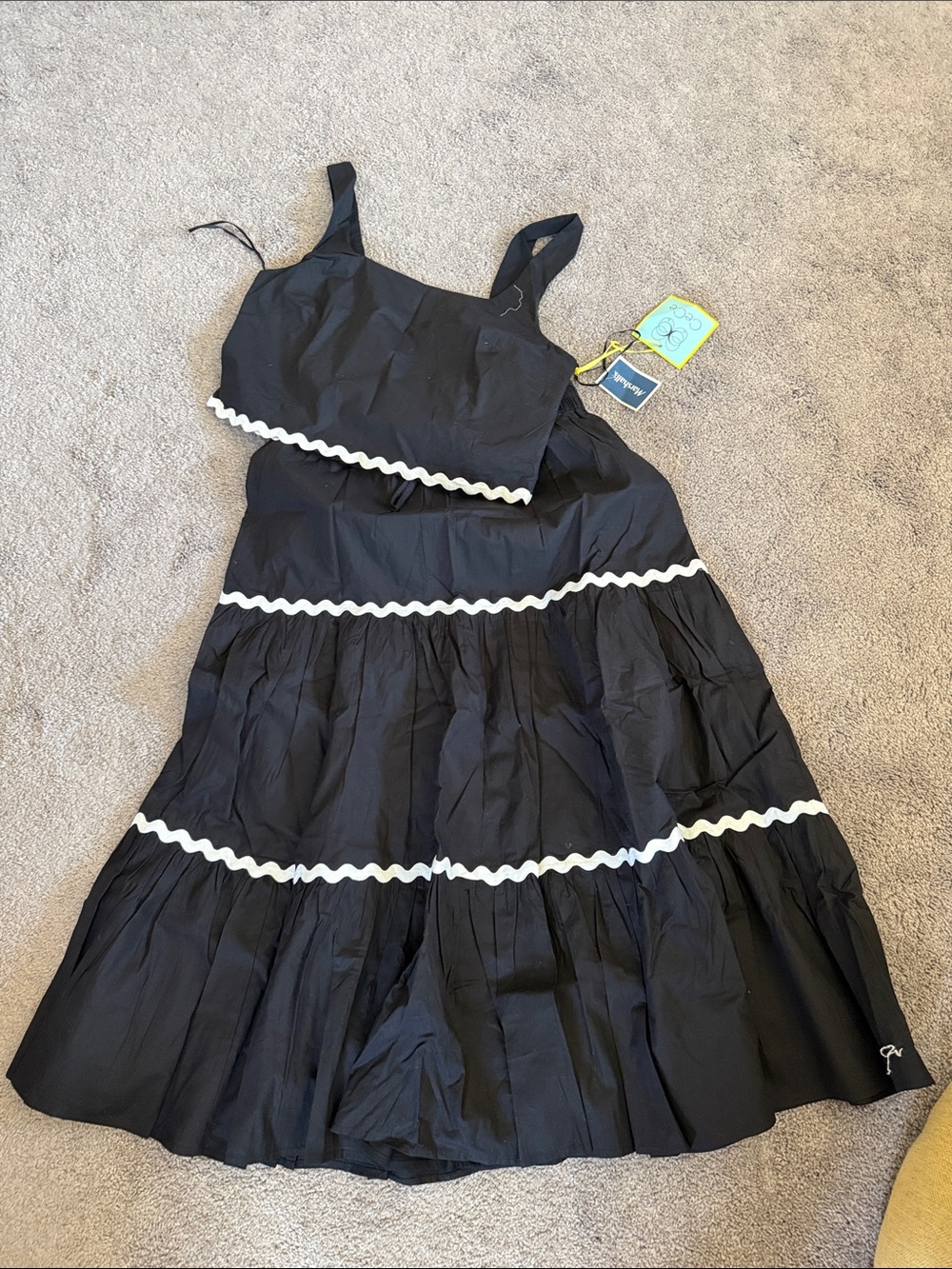 CeCe Black Maxi Dress with White Trim